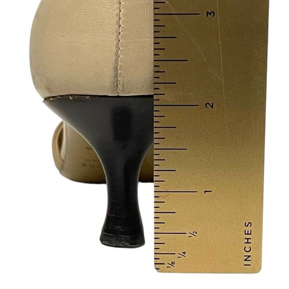 JENNI KAYNE Leather Cream D'Orsay Heels 37 - Picture 9 of 10